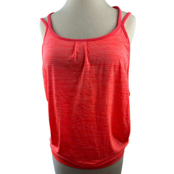 Athleta Shadow Stripe Energize Tank Top Built-In-Bra Neon Orange Size Small - Picture 11 of 11